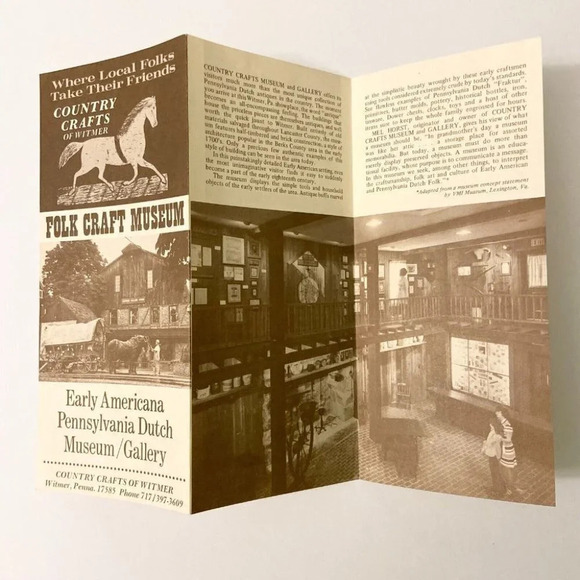 Vintage Folk Craft  Museum Pennsylvania Dutch Gallery Travel Brochure Americana - Picture 7 of 12